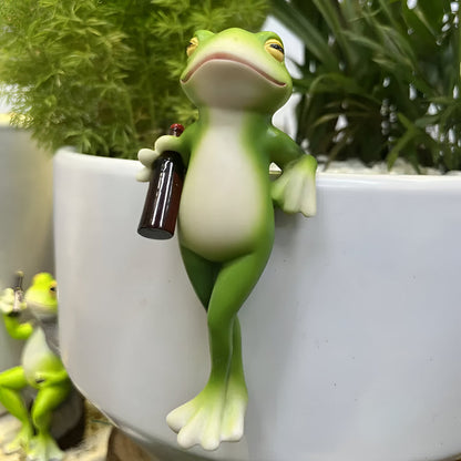 Outdoor Ceramic Frog Planter Wall Decor