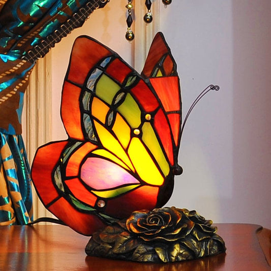 Beautiful Floral Table Lamp with Butterfly Design - Lusomart