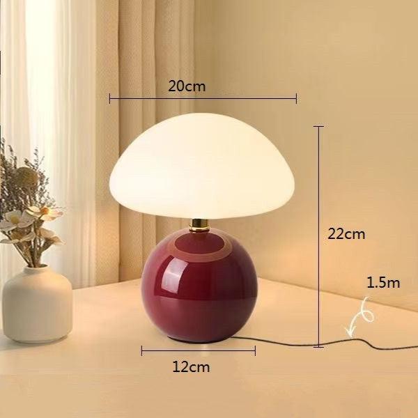 Rustic Cream Mushroom Table Light in Classic Retro Design