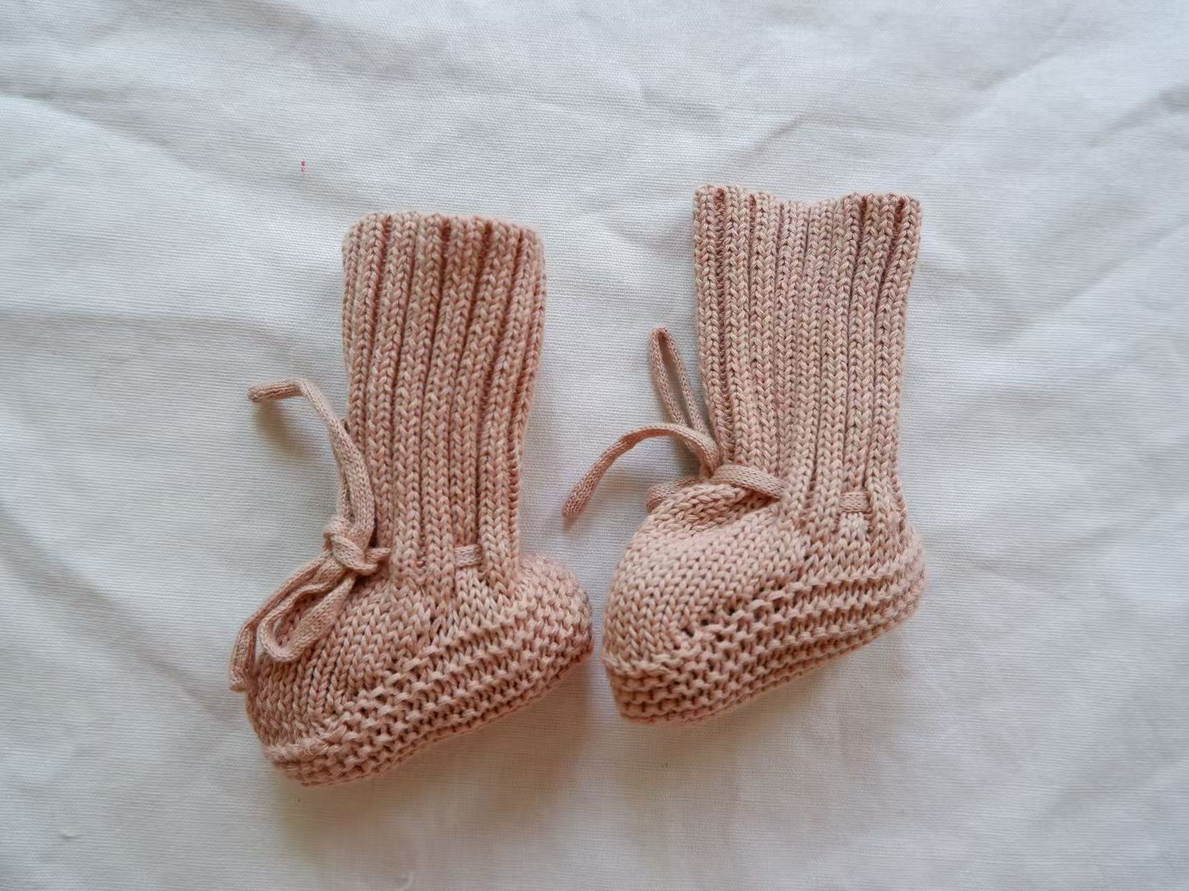 Knit Leather Baby Booties - Warm, Comfy, and Stylish in Various Sizes 12