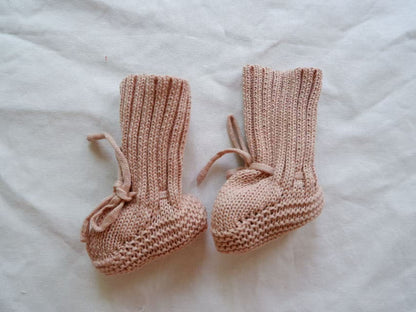 Knit Leather Baby Booties - Warm, Comfy, and Stylish in Various Sizes 12