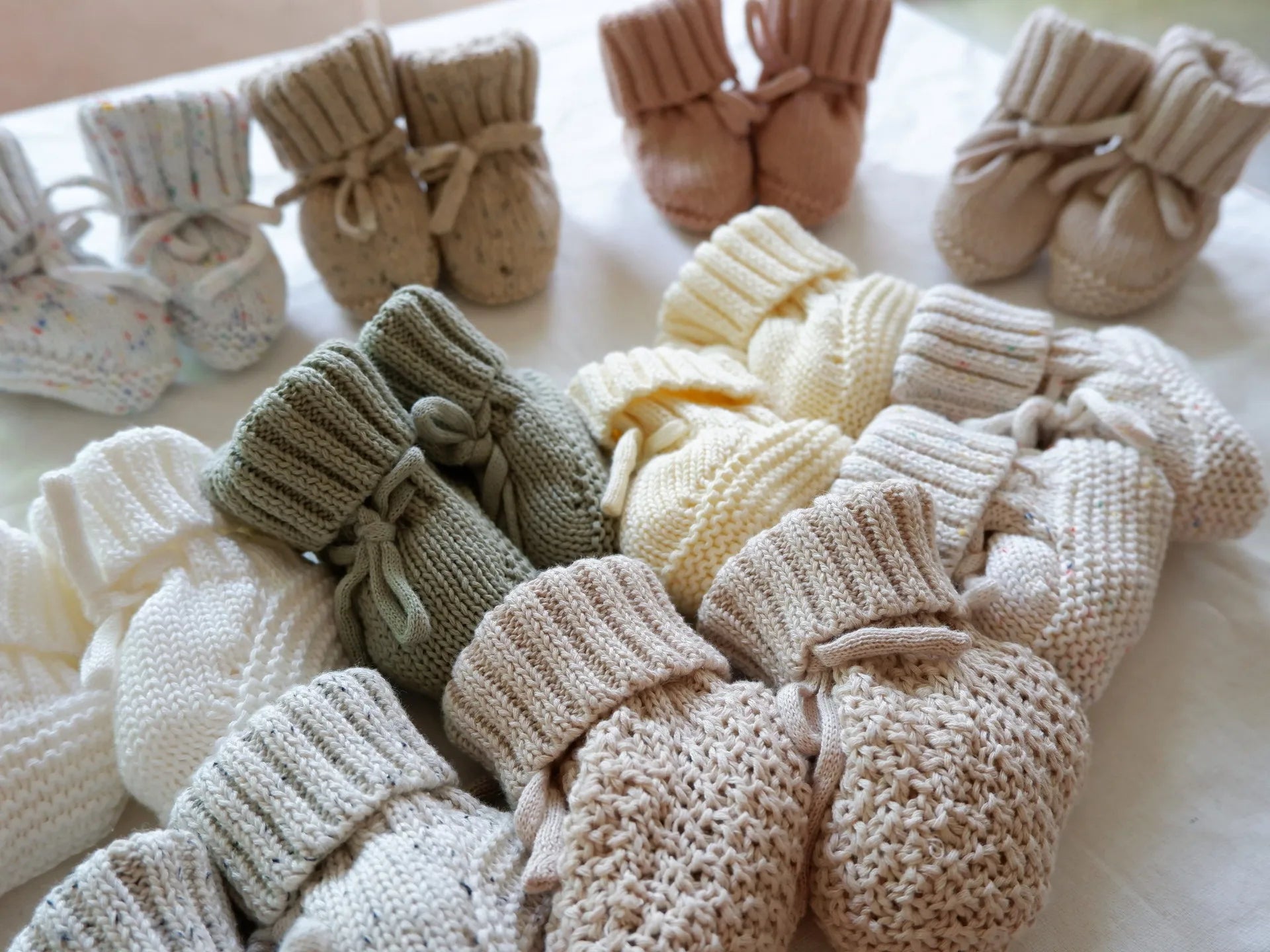 Knitted Leather Baby Booties - Warm, Comfortable, and Stylish in Various Sizes 3
