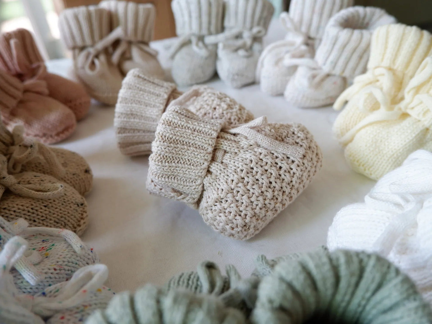 Knit Leather Baby Booties - Warm, Cozy, and Stylish in Various Sizes 4
