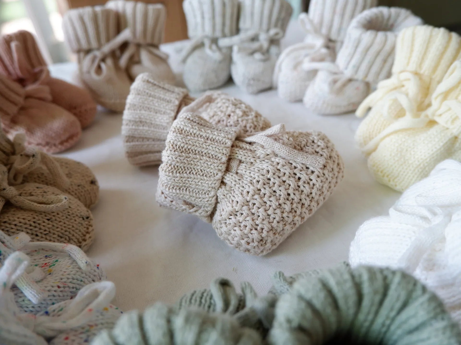 Knit Leather Baby Booties - Warm, Cozy, and Stylish in Various Sizes 4