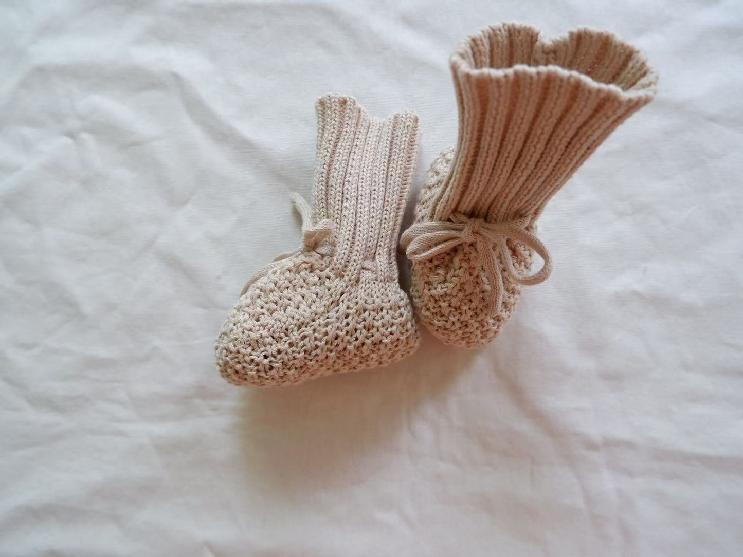 Knitted Leather Baby Booties - Warm, Cozy, and Stylish in Various Sizes 7