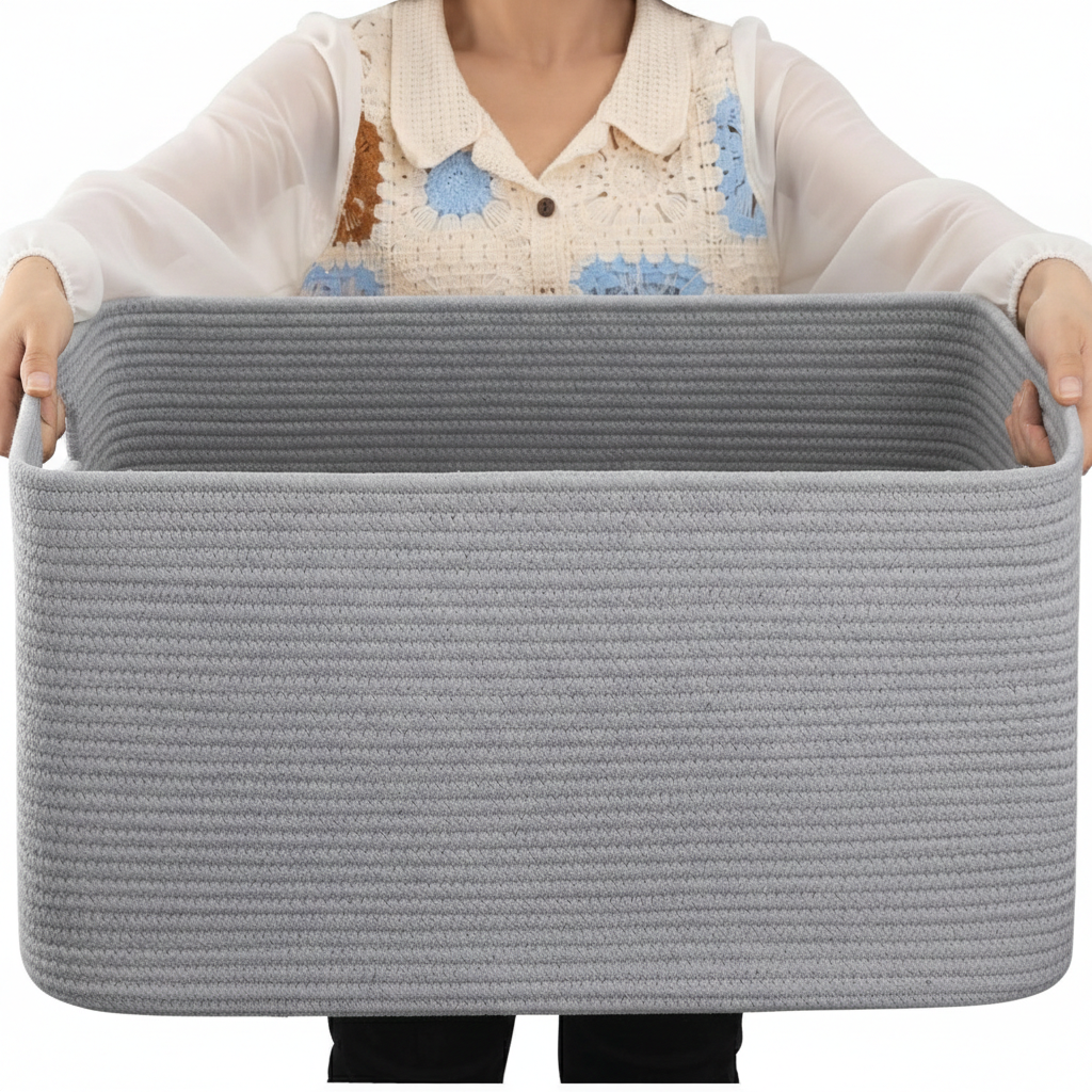 Big Wicker Laundry Hamper with Carry Handles