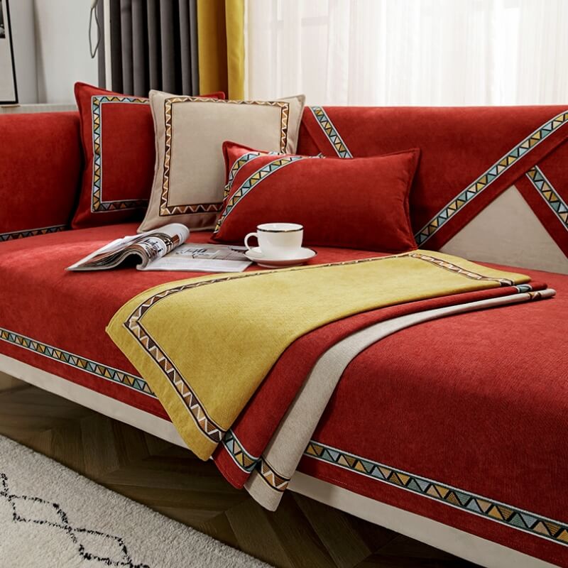 Plush Fuzzy Slip Resistant Sofa Throw Cover - Lusomart