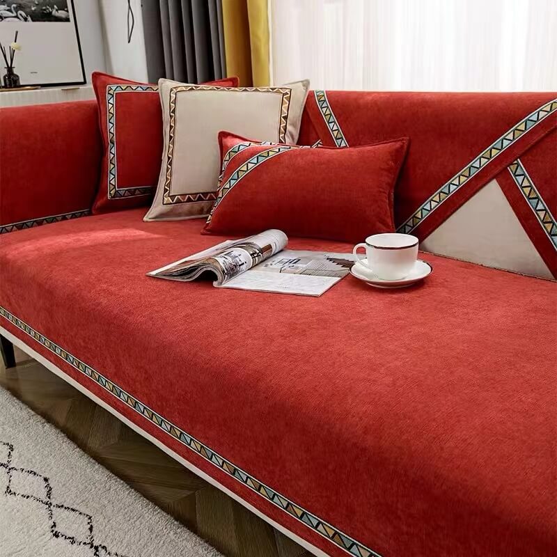 Plush Fuzzy Slip Resistant Sofa Throw Cover
