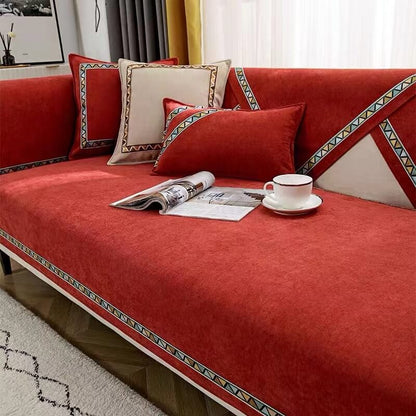Plush Fuzzy Slip Resistant Sofa Throw Cover