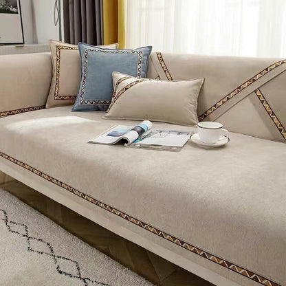 Plush Fuzzy Slip Resistant Sofa Throw Cover