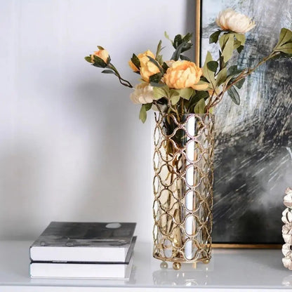 Faceted geometric vase in crystal glass perfect for modern home styling and decorative arrangements