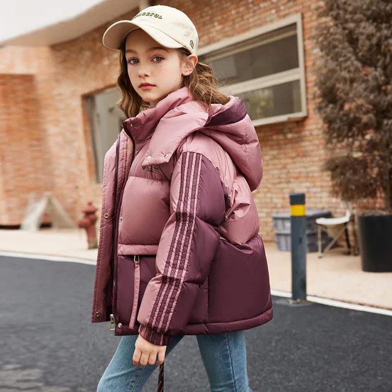 Kids Warm Hooded Puffer Coat Waterproof Insulated Jacket - Lusomart