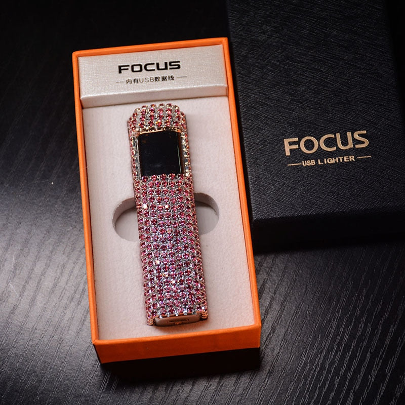 Sparkling Diamond Rechargeable Lighter Accessory - Lusomart