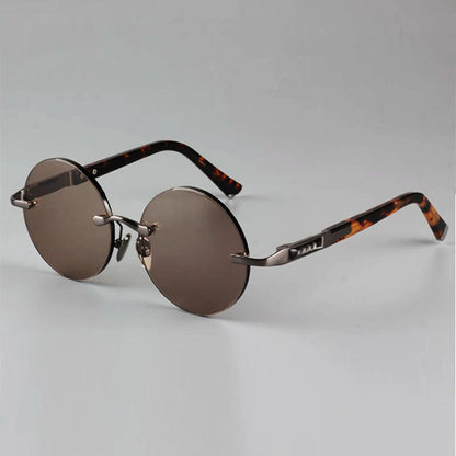 Transparent Lens Rimless Sunglasses UV Protected Glasses