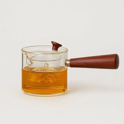 Elegant Wooden Glass Teapot - Lusomart