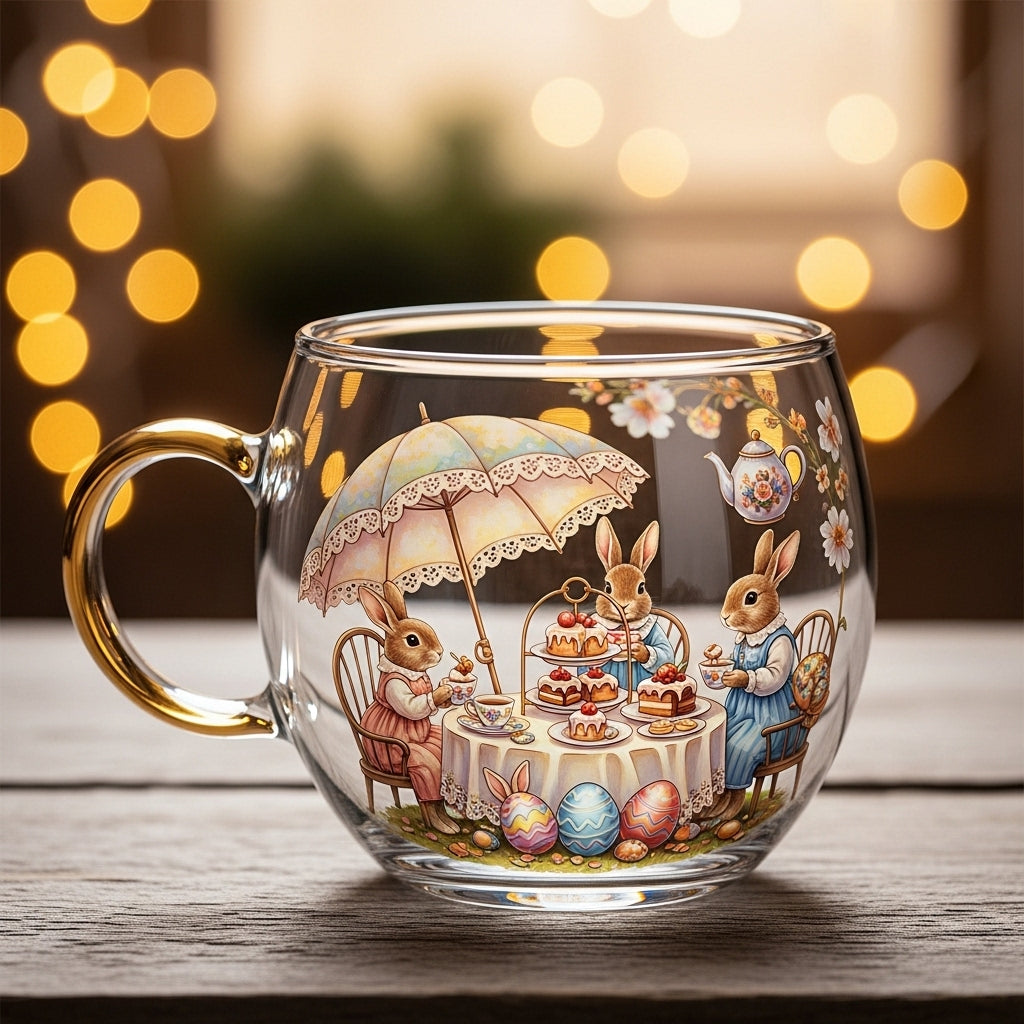 Holiday Red Ceramic Coffee Mug Winter Scene