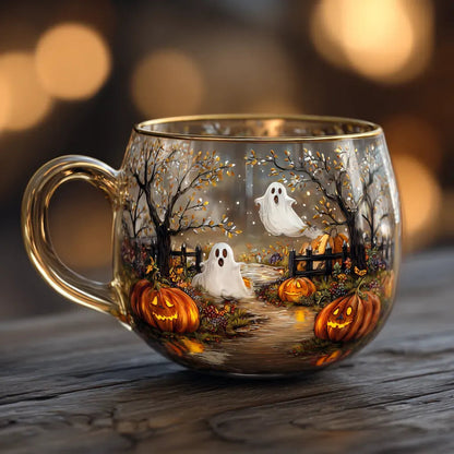 Holiday Red Ceramic Coffee Mug Winter Scene