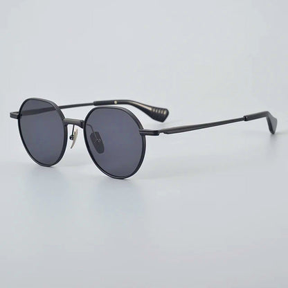 Premium Polarized Titanium Round Shades