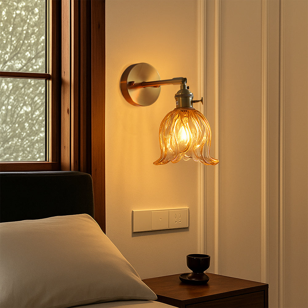 Simple Floral Glass Wall Lamp - Lusomart