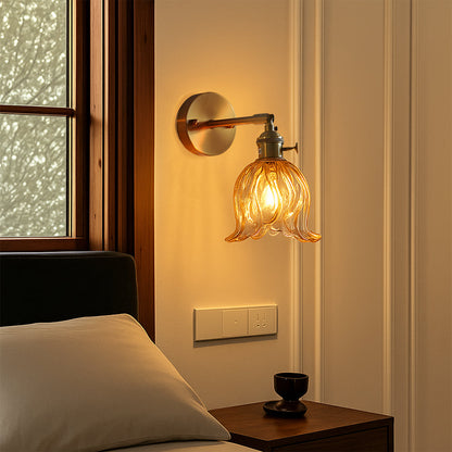 Simple Floral Glass Wall Lamp - Lusomart
