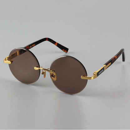 Transparent Lens Rimless Sunglasses UV Protected Glasses - Lusomart