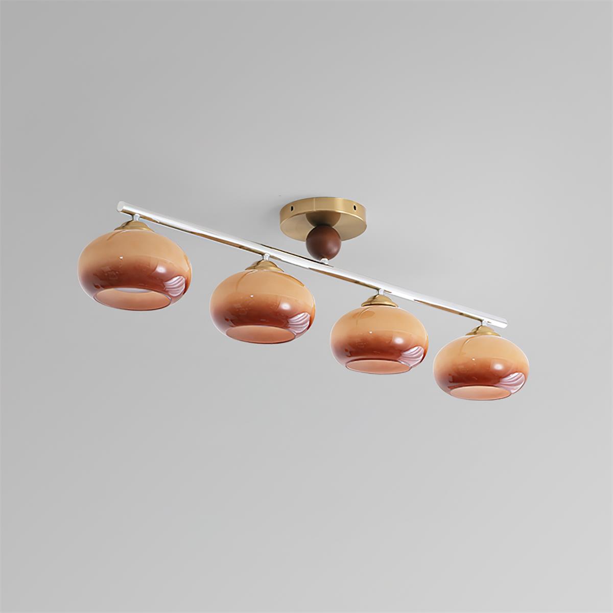 Glaswood | Elegant Retro Glass Ceiling Light Fixture with Warm Glow 2