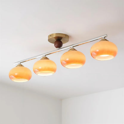 Glaswood | Elegant Retro Glass Ceiling Light Fixture with Warm Glow 4