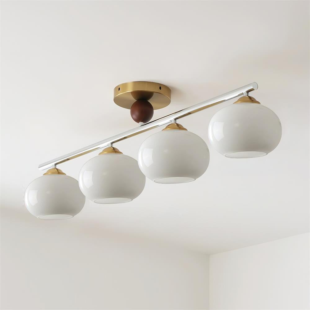 Glaswood | Elegant Retro Glass Ceiling Light Fixture with Warm Glow 5