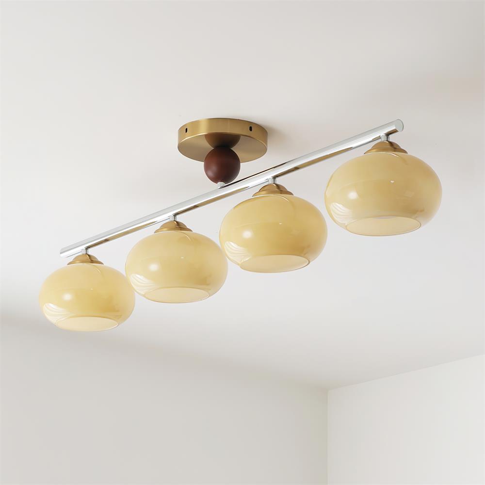 Glaswood | Elegant Retro Glass Ceiling Light Fixture with Warm Glow 6