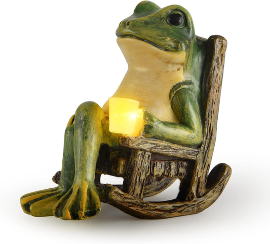 Small Outdoor Frog Solar Powered Lamp - Lusomart