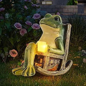 Small Outdoor Frog Solar Powered Lamp