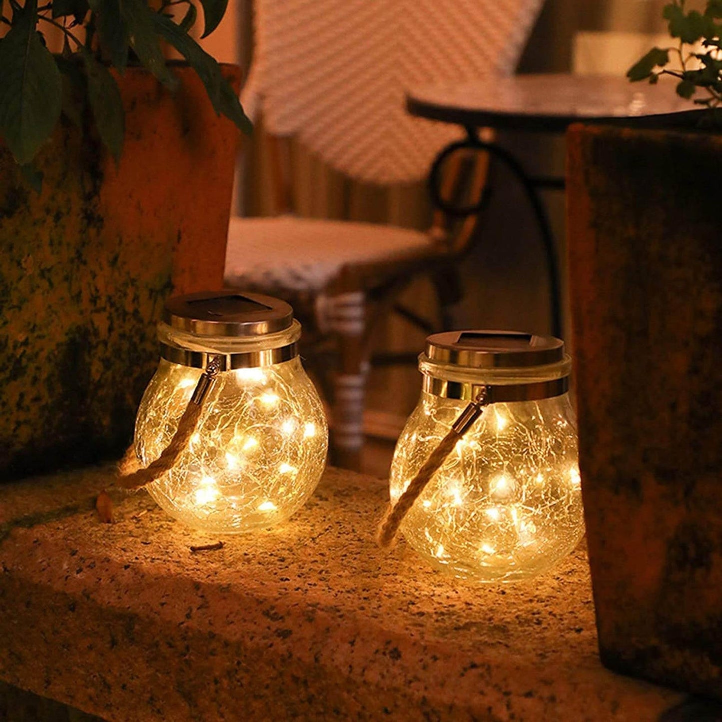 Outdoor Solar Mason Jar Table Light