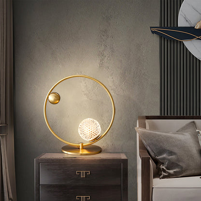 Round Glass Table Lamp with Bright LED Lighting - Lusomart