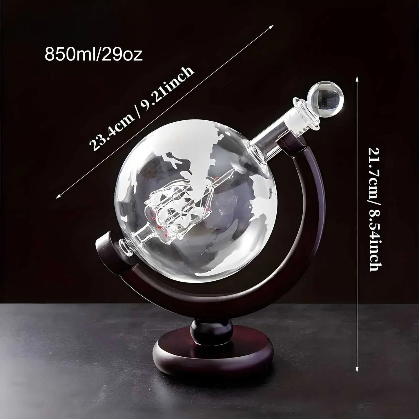 GlobeTaste™ - Globe Whiskey Decanter 850ml/28.7oz Inovessa