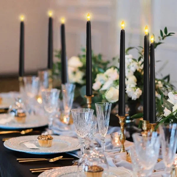 GloomLight - LED Black Taper Candles for Halloween and Weddings 1