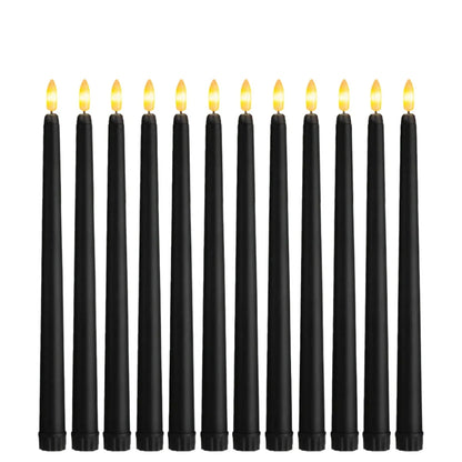GloomLight - LED Black Taper Candles for Halloween and Weddings 7
