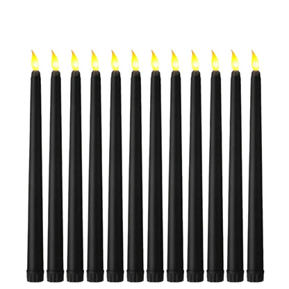 GloomLight - LED Black Taper Candles for Halloween and Weddings 9