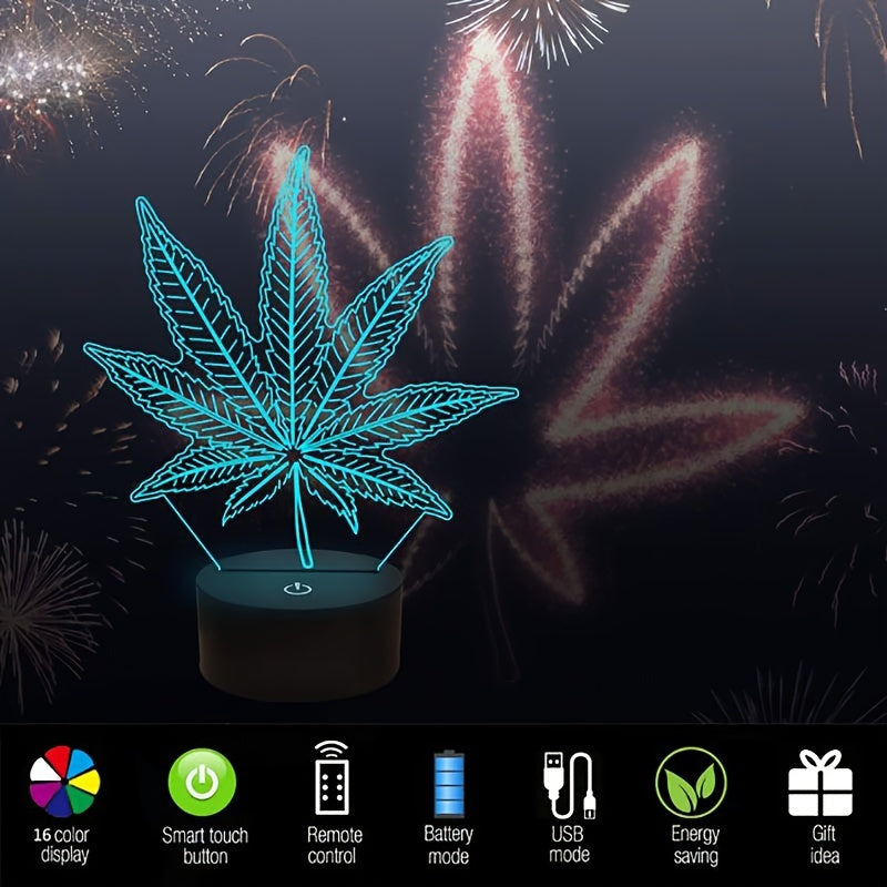 GlowBud - 3D Hemp Leaf Lamp 7