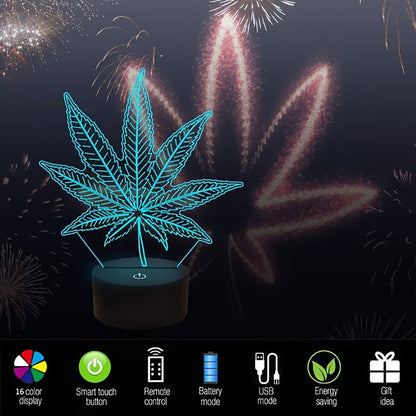 GlowBud - 3D Hemp Leaf Lamp 7