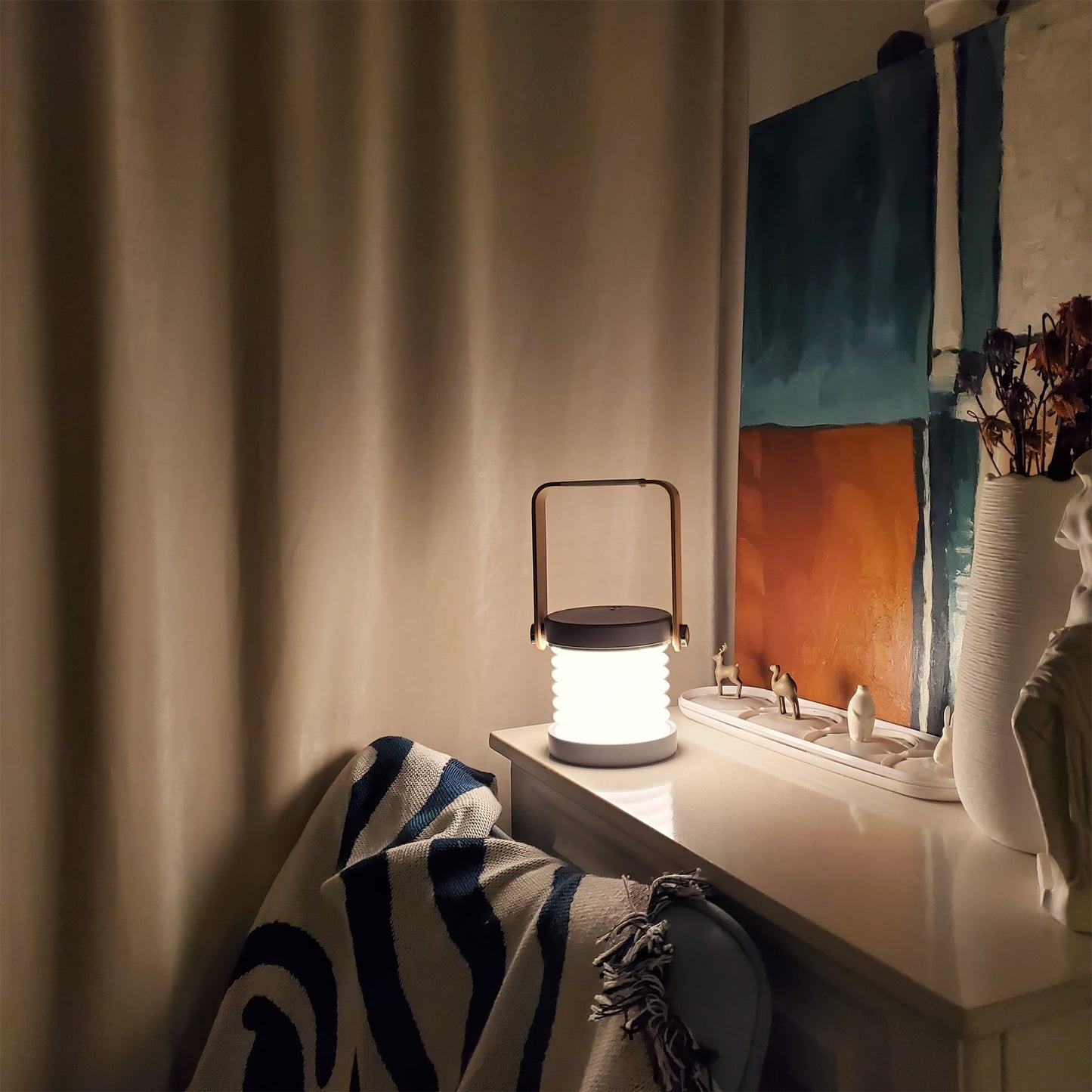 GlowLantern - Elegant Portable Table Lamp with Cozy Illumination 4