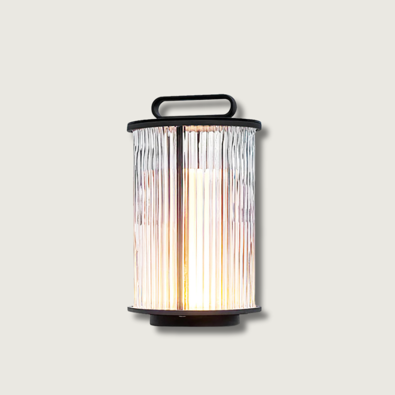 GlowSphere – Elegant Glass and Stainless Steel Garden Lamp 1