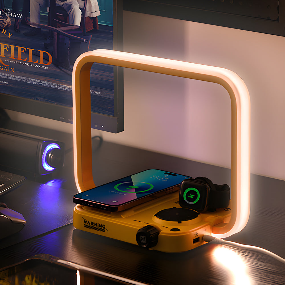 Colorful LED Desk Lamp with Wireless Charger - Lusomart