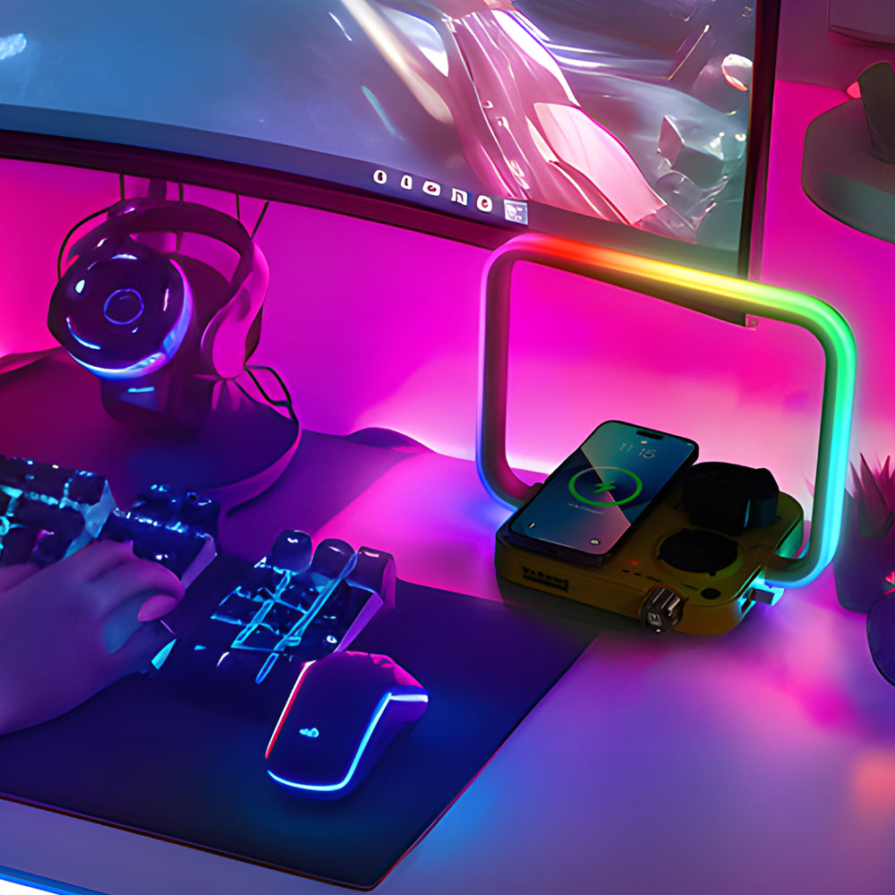GlowSync - Multifunctional RGB Wireless Charging Desk Lamp 1