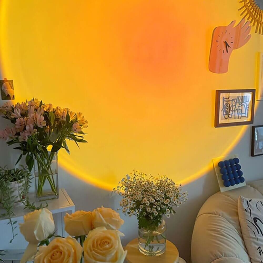 GoldenAura | Serene Adjustable LED Sunset Projection Mood Lamp 2