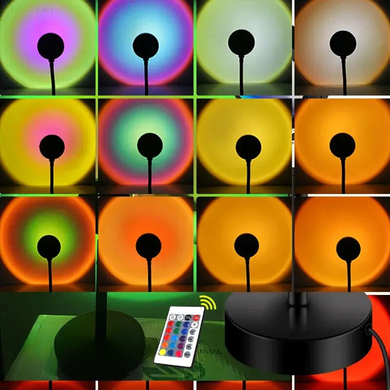 Colorful LED Sunset Projection Lamp with Remote