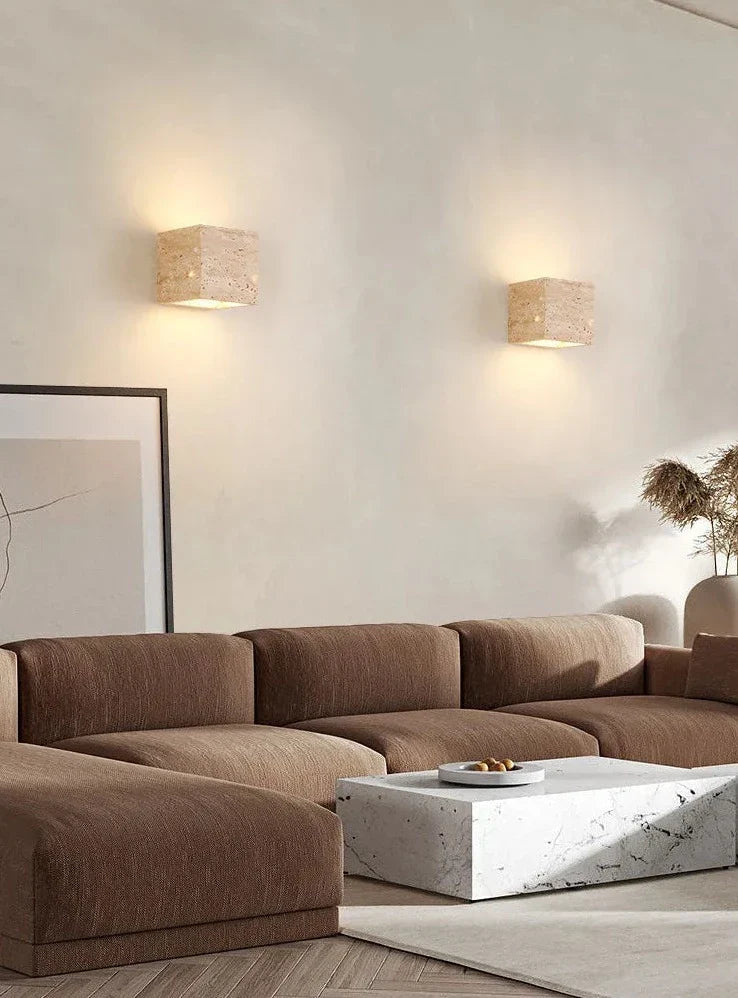 GoldenHue – Decorative Stone Wall Light in Vibrant Yellow Tone 1