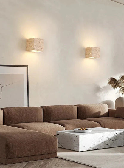 GoldenHue – Decorative Stone Wall Light in Vibrant Yellow Tone 1