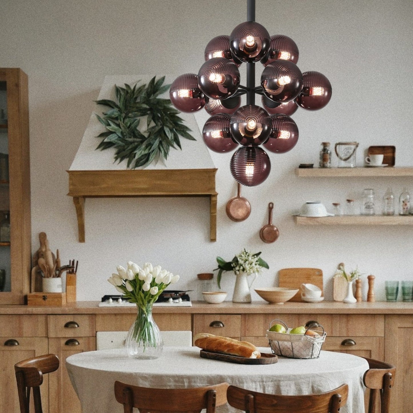 Purple Glass Drop Pendant Lighting