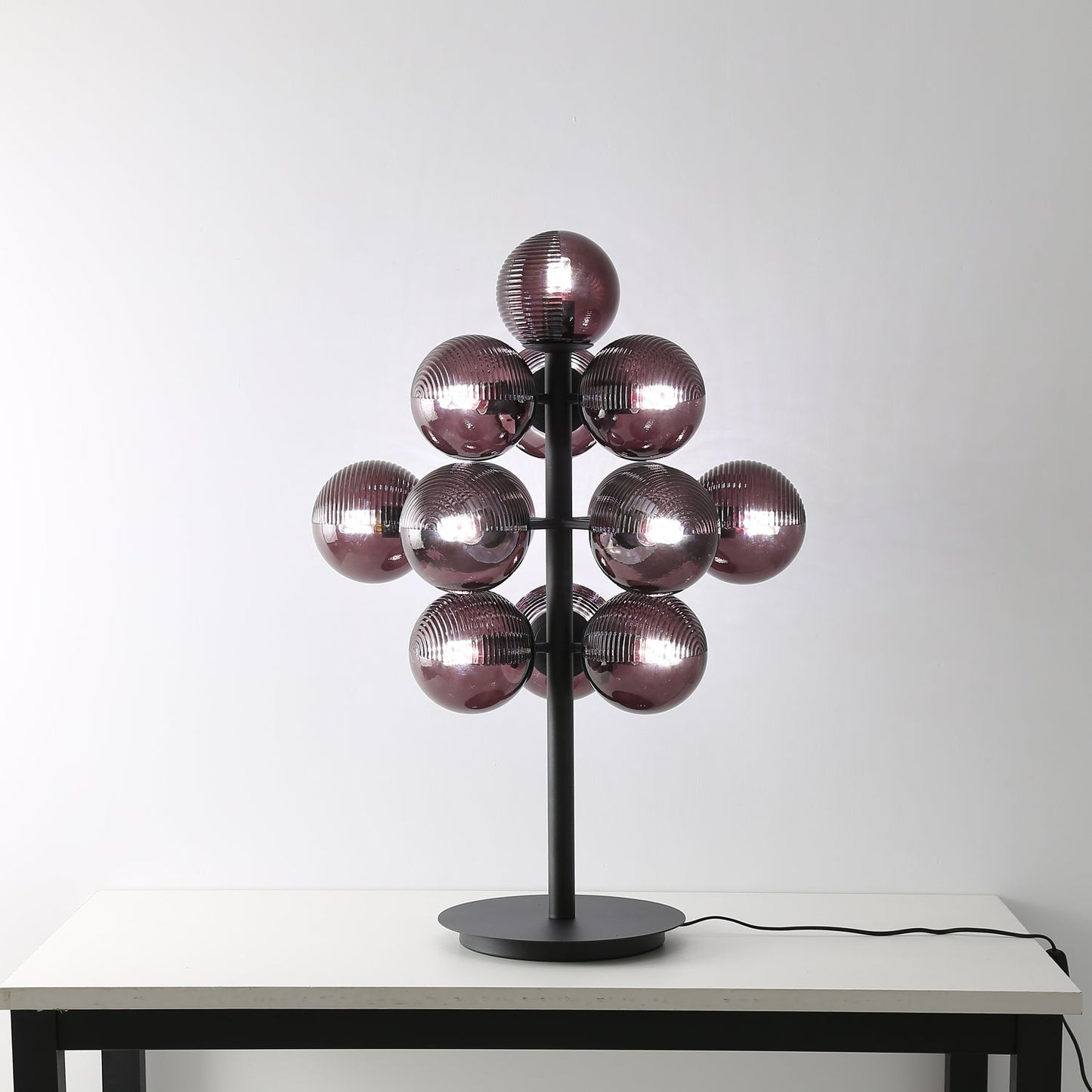 Stylish Purple Glass Desk Lamp