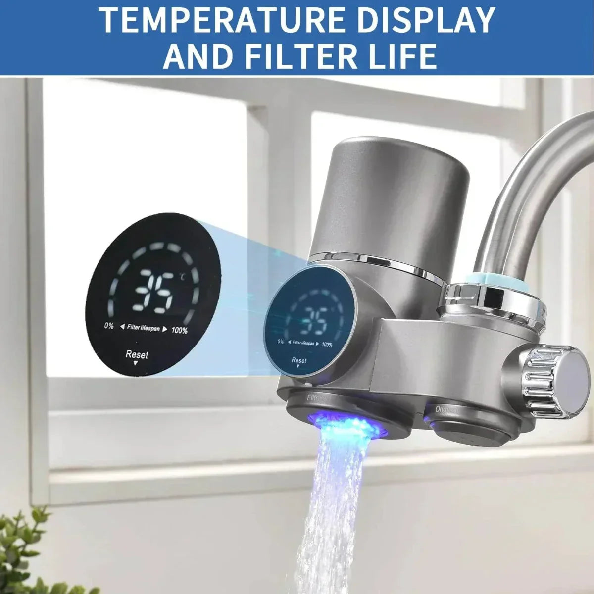 PureFlow LED Water Purifier Faucet Filter With Screen